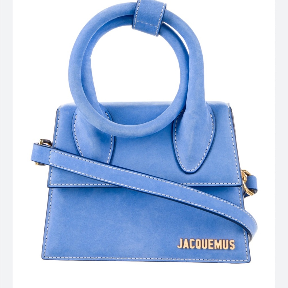 Jacquemus Blue Le Chiquito Noeud Bag 100% Authentic